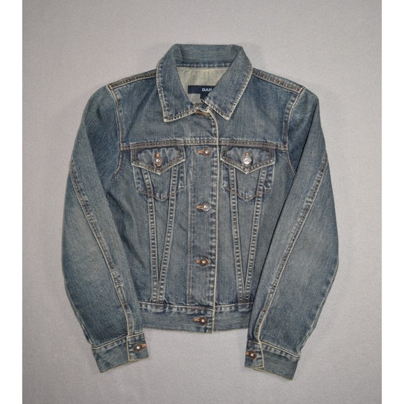 GAP Jackets & Blazers - Vintage Gap Denim Jacket Womens Small Dark Wash Trucker Y2k Buttons Collared